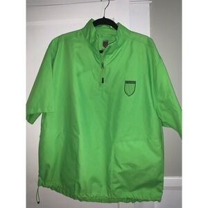 Faldo Claret & Green Mens Golf Windbreaker Quarter Zip Short Sleeve Green M